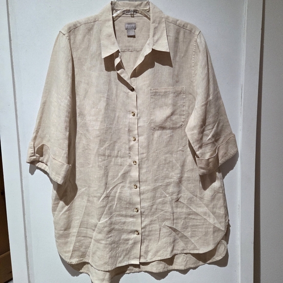 Chico's Linen Button Down - Picture 2 of 13